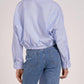 Elan - Striped Tied Front Blouse