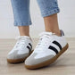 Little Daisy Closet - Women's Vintage Stripe Lace-up Flat Sneakers