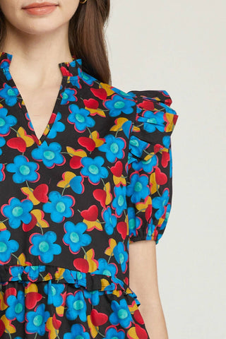 Entro - Floral & Ruffle Top