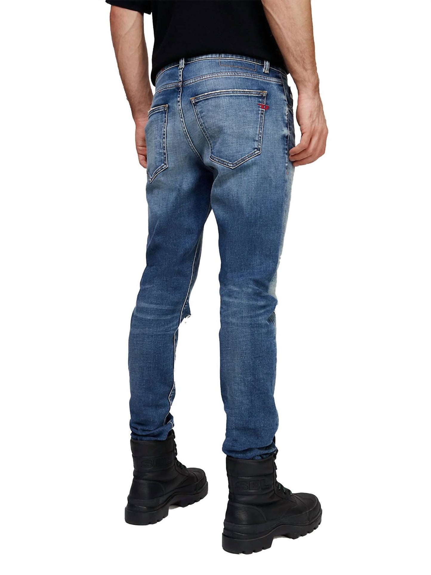 Diesel - D-strukt Ripped Slim Fit Denim Jeans