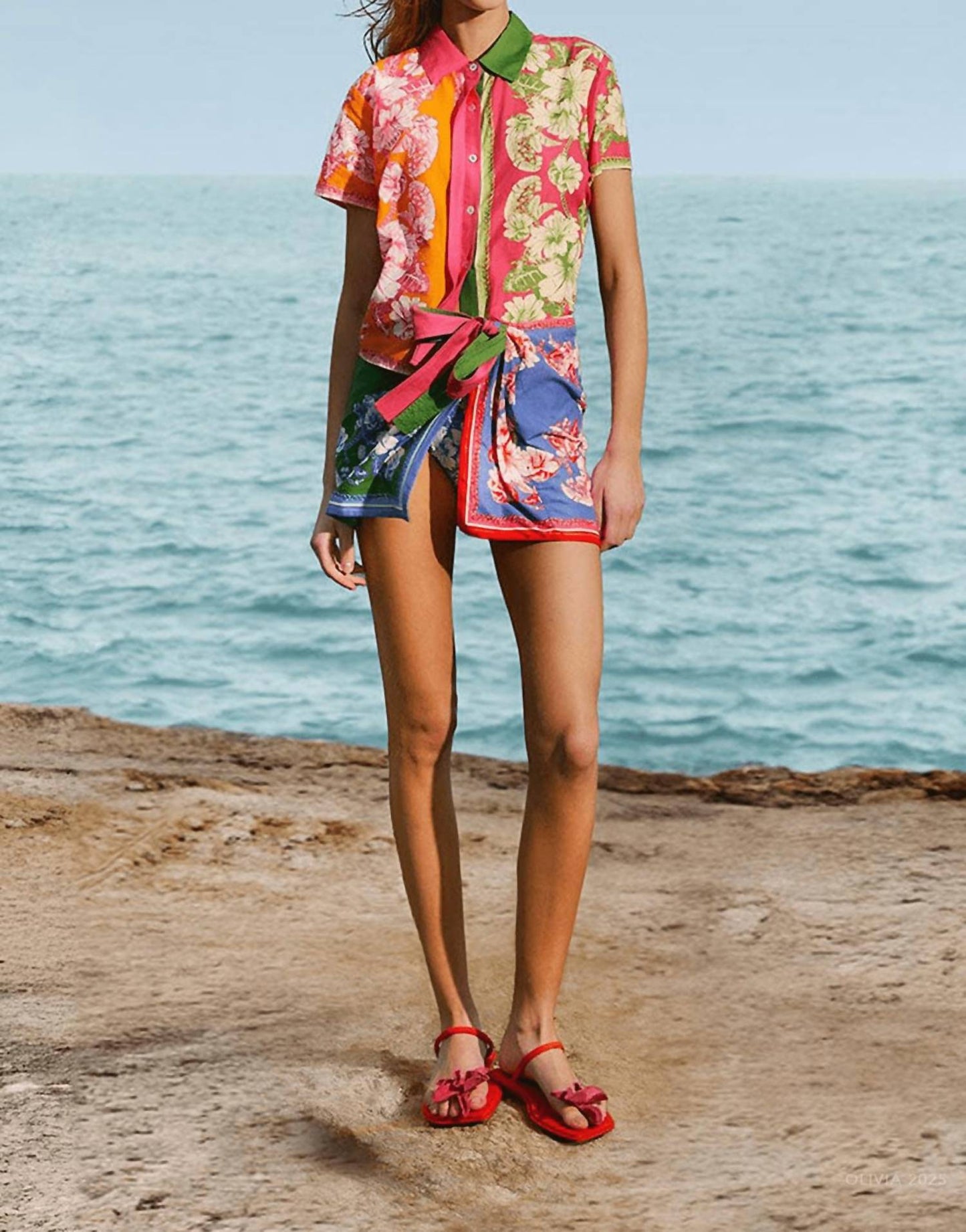 Farm Rio - Mixed Scarves Floral Elegance Shirt