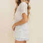 Cloud Ten - Ariana See Through Open Knit Button Down Blouse