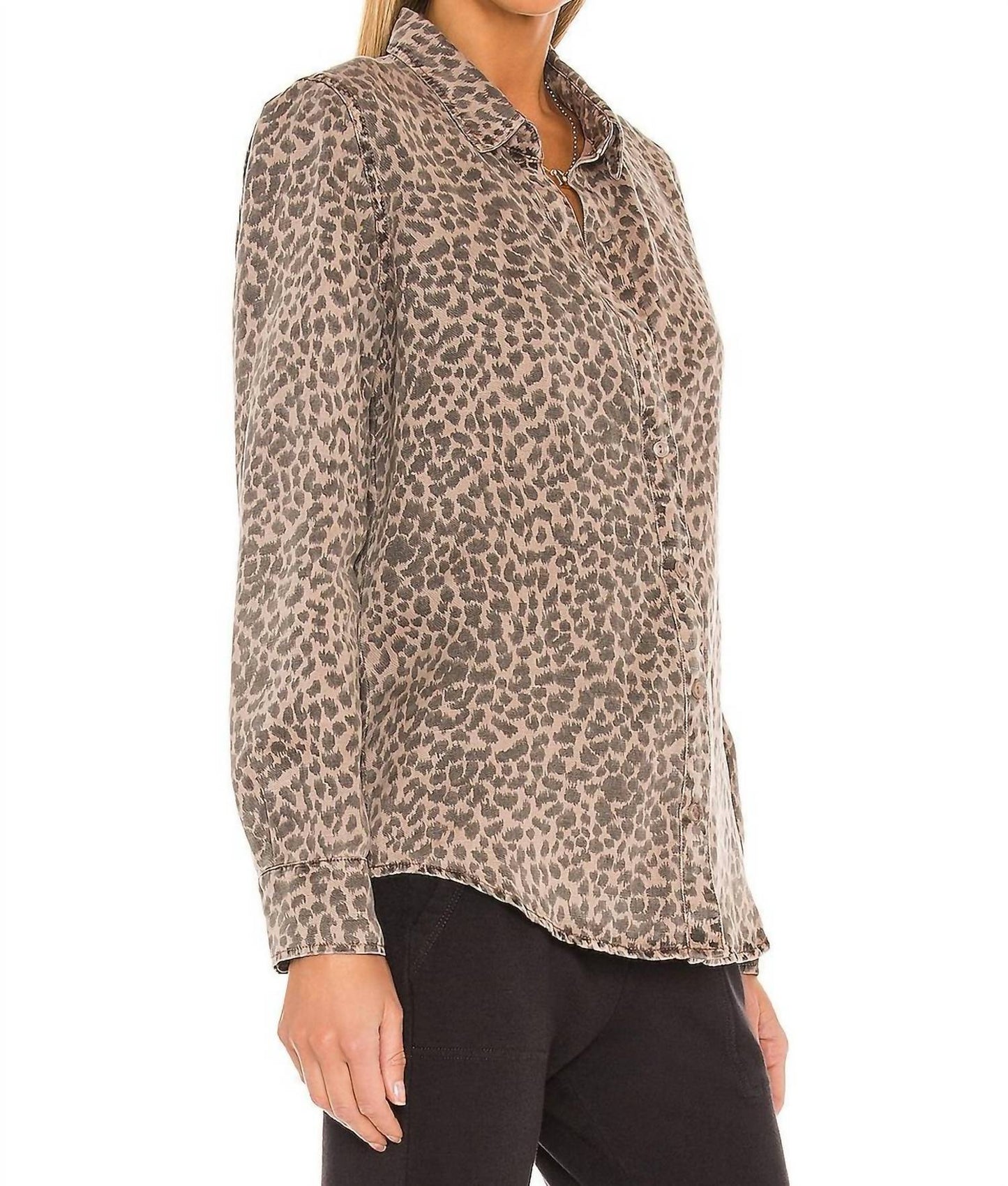 Monrow - Leopard Long Sleeve Shirt