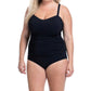 Profile By Gottex - Plus Size Scoop Neck Shirred One Piece Swimsuit
