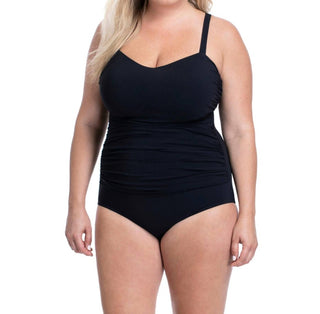 Profile By Gottex - Plus Size Scoop Neck Shirred One Piece Swimsuit