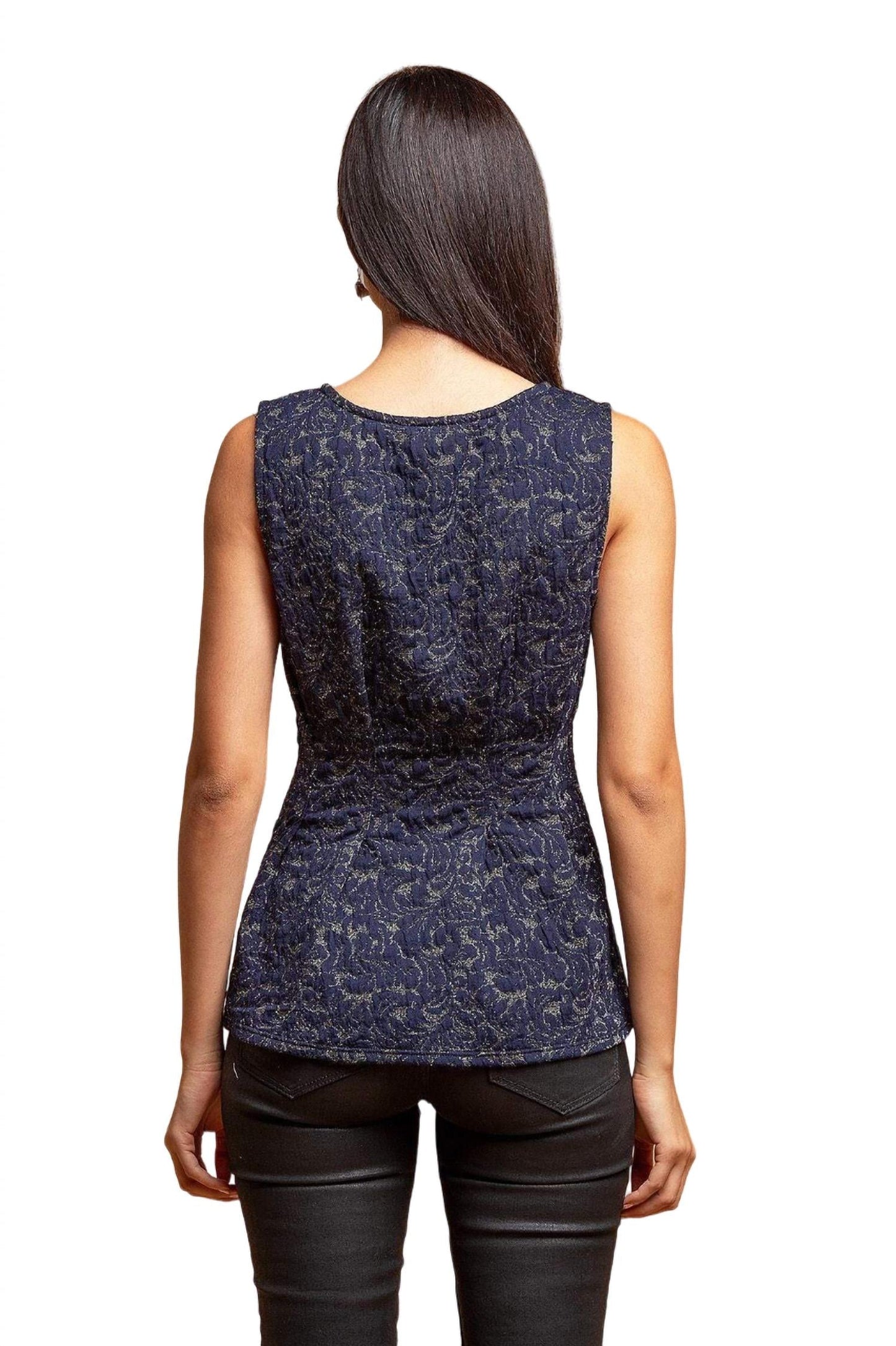 Eva Franco - Metallic Peplum Top