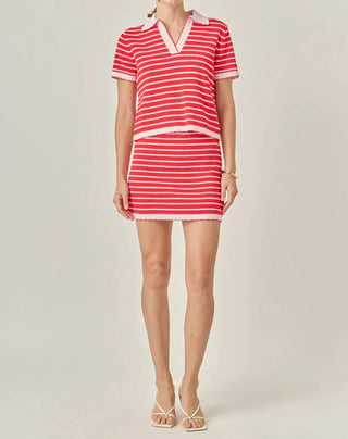 English Factory - Lila Scallop Knit Skirt