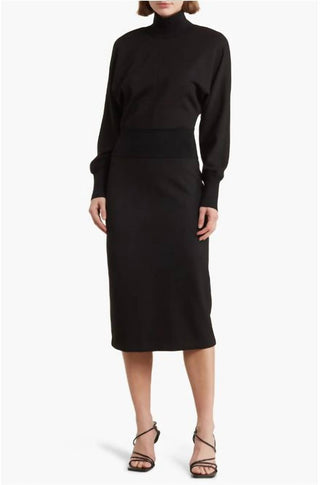 Theory - Turtleneck Long Sleeve Knit Sweater Dress