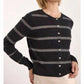 Brodie Cashmere - Simone Lurex Stripe Cashmere Cardigan