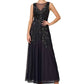 Adrianna Papell - Bead Metallic Mesh Gown