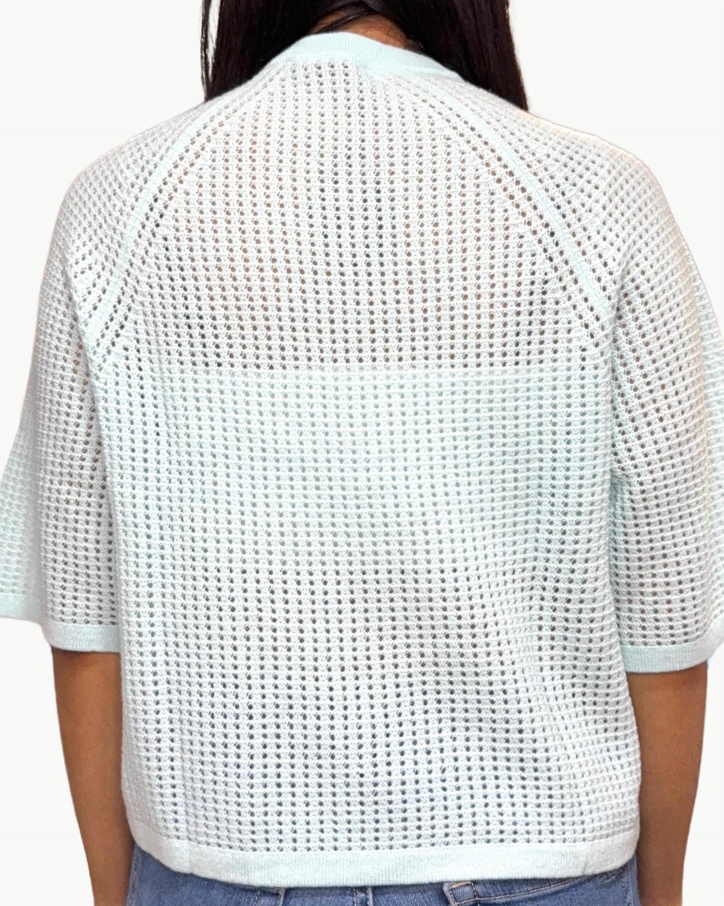 Autumn Cashmere - Short Sleeve Mesh Raglan Crewneck Tee