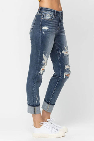 Judy Blue - Cuffed Destroy Boyfriend Jeans