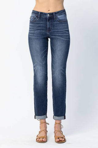 Judy Blue - Basic Cuffed Slim Fit Jeans