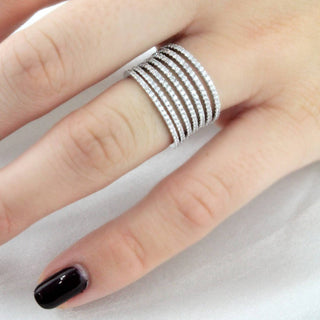 Normani - Women's 7 Row Wide Vertebrae Diamond Ring