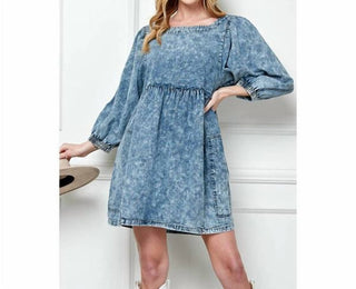 Veveret - Icewash Denim Mini Dress