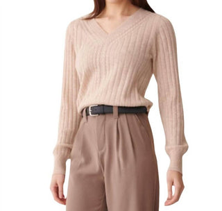 &Isla - Luna Cable Rib V-neck Top