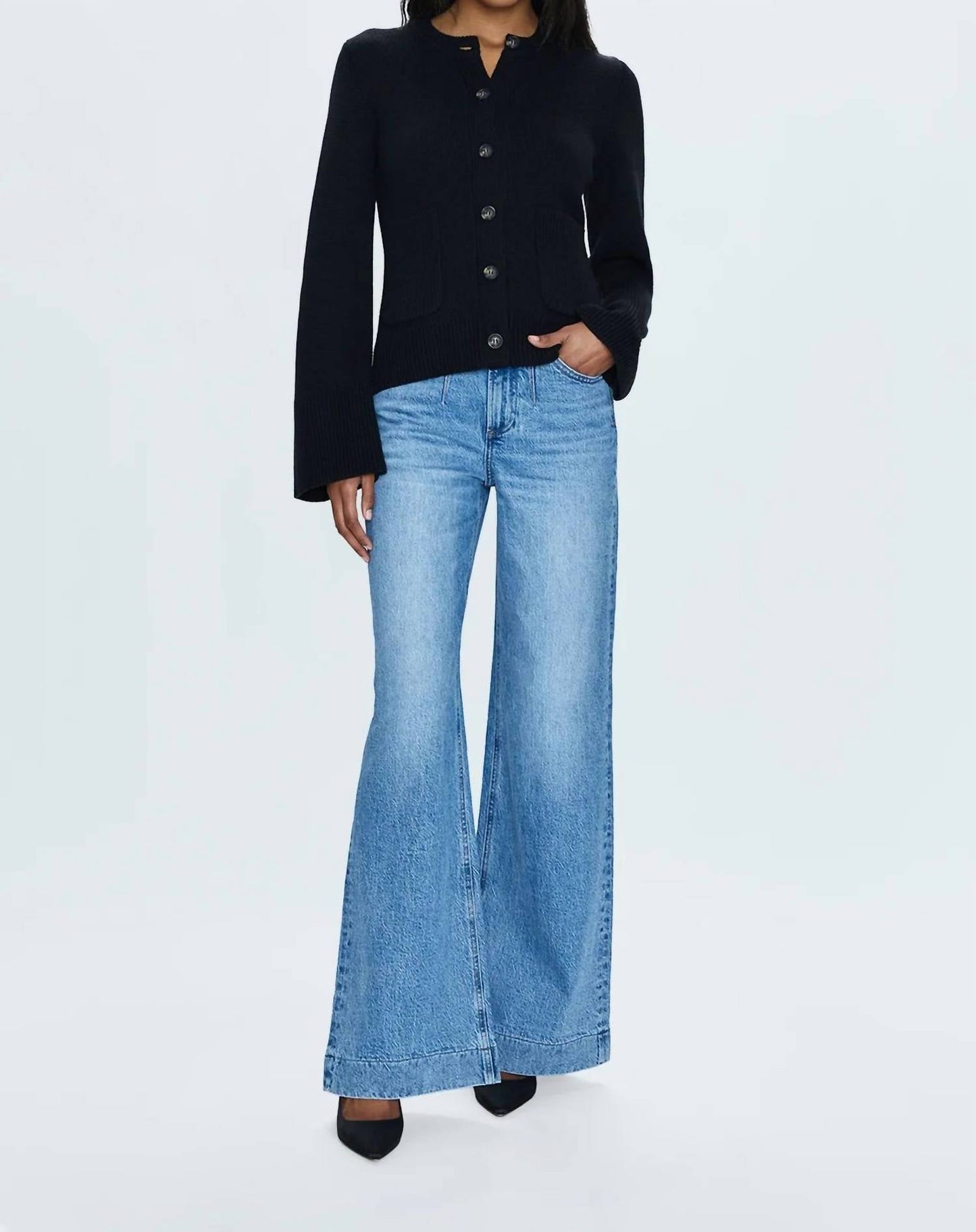 Pistola - Lana Double Button High Rise Ultra Wide Leg Jeans