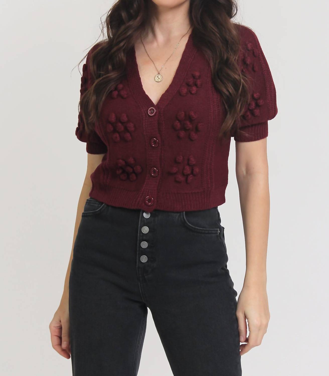 Endless Blu. - Colby Puff Sleeves Sweater