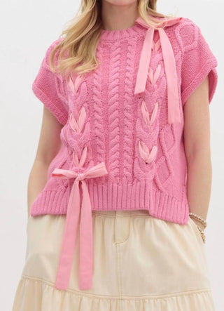 Entro - Ribbon Short Sleeve Sweater