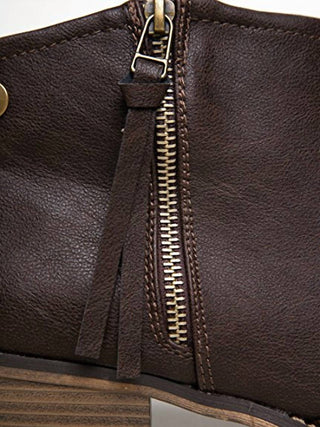 Breckelles - Women's Dorado Leatherette Zip Ankle Riding Bootie