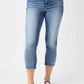 Judy Blue - Mid-Rise Contrast Wash Skinny Capri