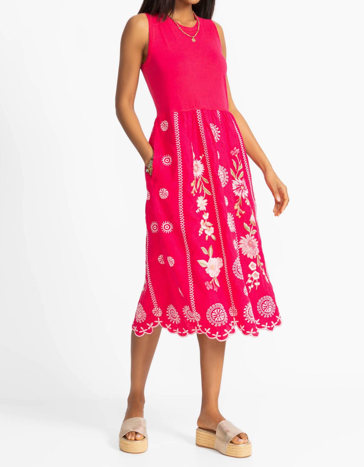 Johnny Was - DELLA MIXED MEDIA TANK DRESS