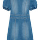 Habitual Kids Kids' Puff Sleeve Denim Dress in Light Stone, Size 16