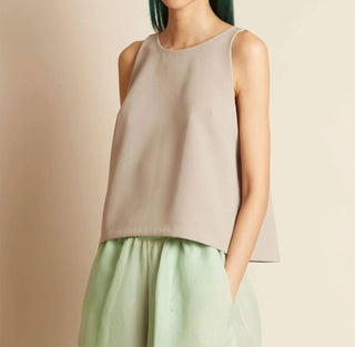 Kaarem - Fennel Sleeveless Back V Cropped Top