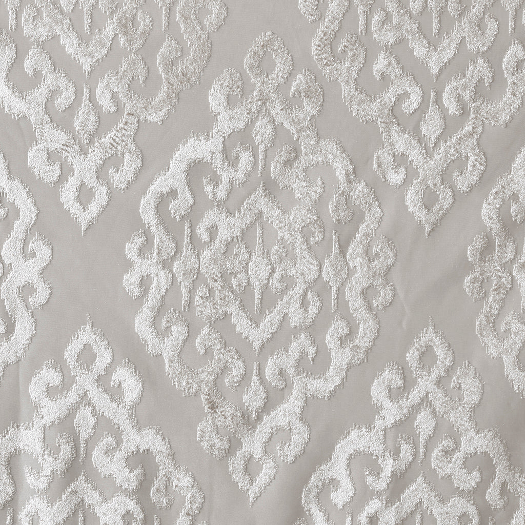 Knitted Jacquard Damask Total Blackout Grommet Top Curtain Panel