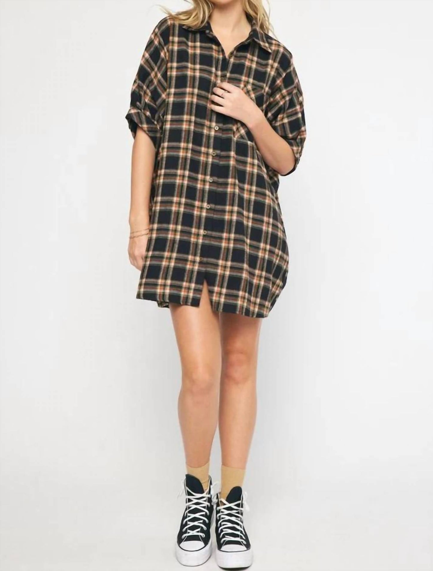 Entro - Oversized Plaid Dress