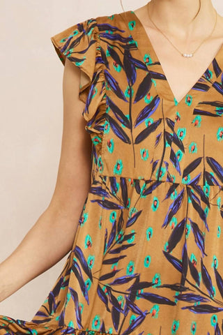 Entro - Ruffled Pocket Printed Dress