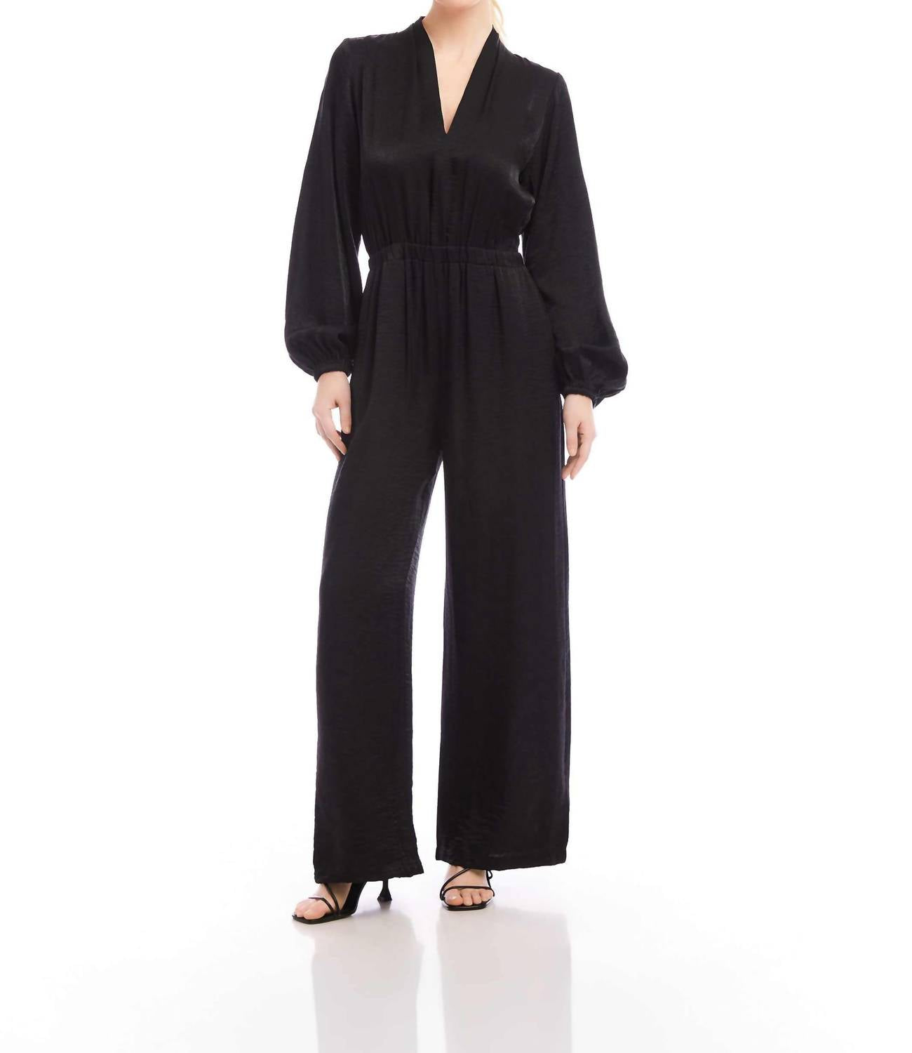 Fifteen Twenty - Skyler V-neck Relaxed Jumpsuit