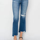 Risen - Full Size Frayed Step Hem Ankle Straight Jeans