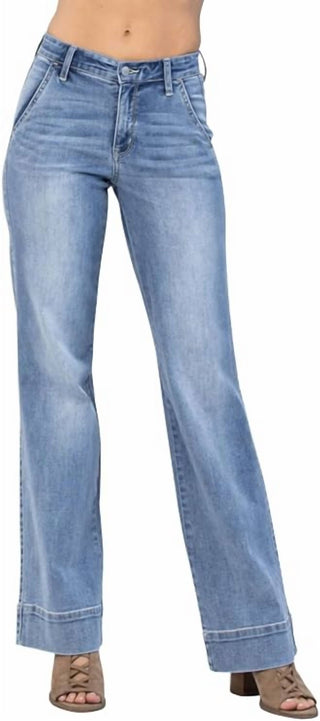 Judy Blue - Mid Rise Wide Leg Jeans