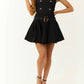 Baby Pink - Strapless Belted Full Pleated Mini Dress