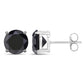 4.91 Carat Genuine Black Diamond 14K White Gold Earrings