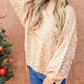 And The Why - Leopard Printed Balloon Sleeve Pullover Sweater