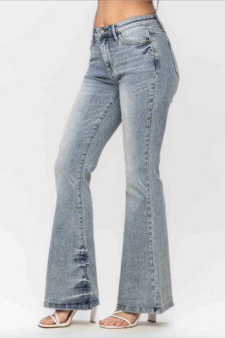 Judy Blue - Tinted Pin Tack Flare Jeans