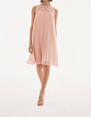Joseph Ribkoff - Chiffon And Lace Sleeveless Pleated Dress