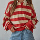 By Together - Striped Rugby Half Button Up Tee
