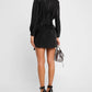 Alice + Olivia - Chassidy Vegan Leather Mini Shirt Dress