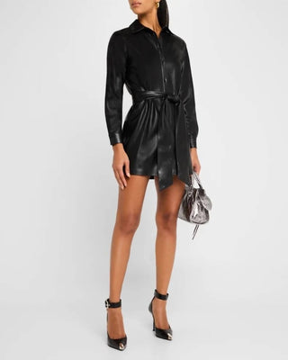 Alice + Olivia - Chassidy Vegan Leather Mini Dress