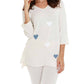 French Kyss - Gabrielle Kashmira 3/4 Sleeve V-Neck Top