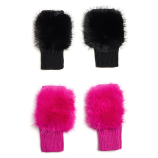 Jocelyn - Faux Fox Fur Knit Mittens