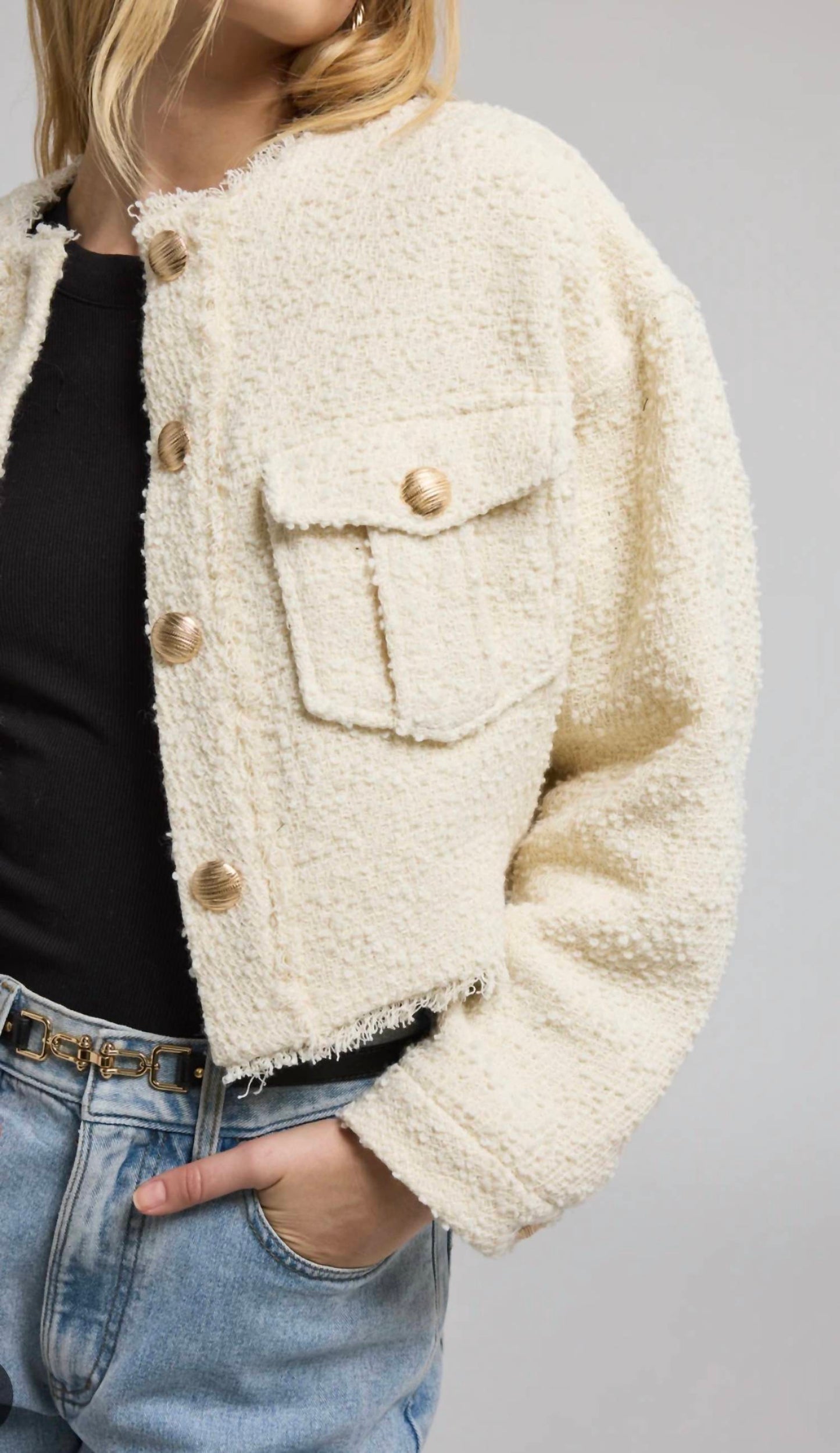 Generation Love - Emille Tweed Bomber Jacket