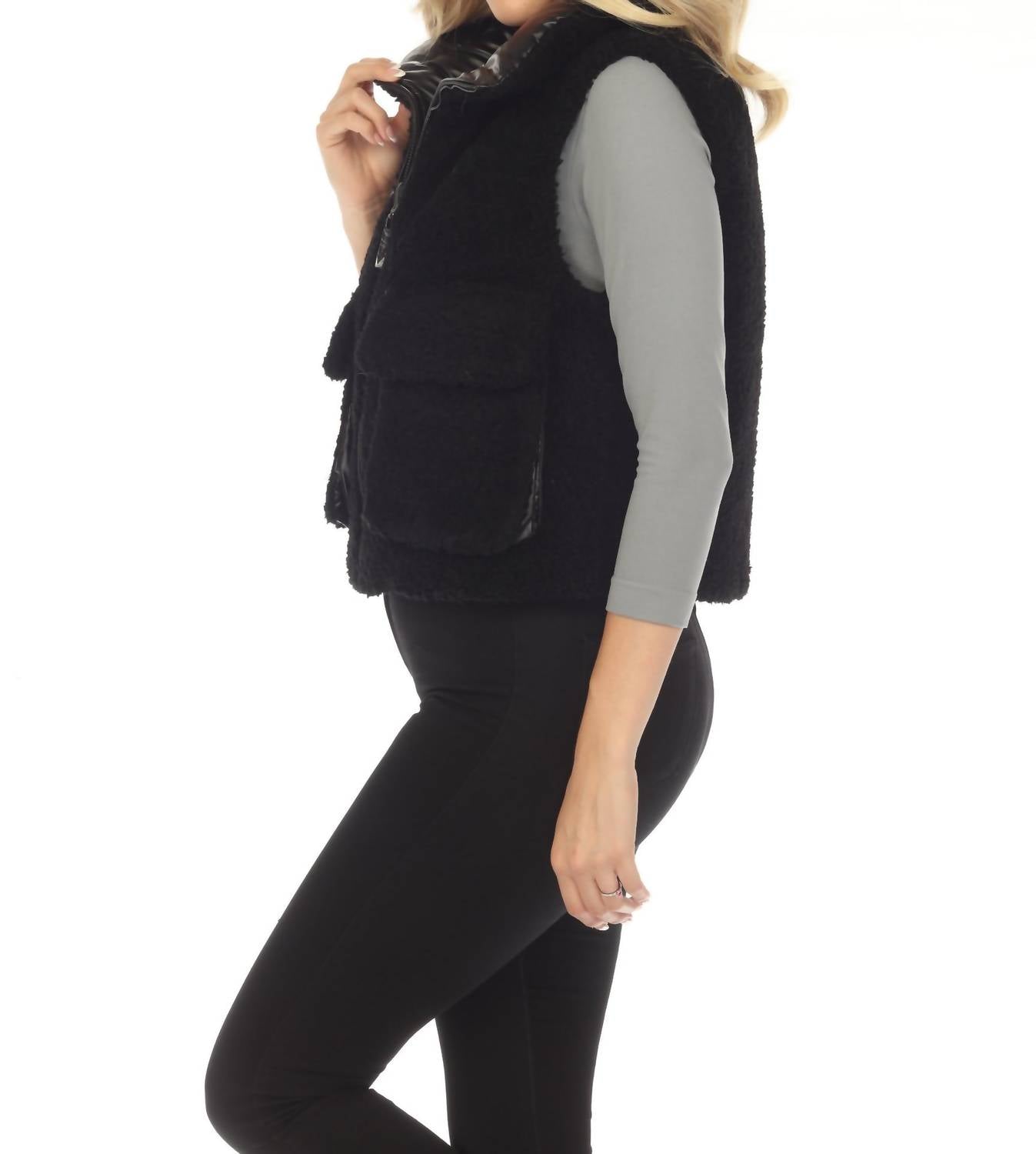 Belle Fare - Lodi Faux Shearling Reversible Vest