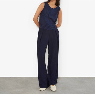 Apricot - Lace Hem Back Bow Sleeveless Top