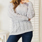 Double Take - Snug Cable-knit Hooded Pullover