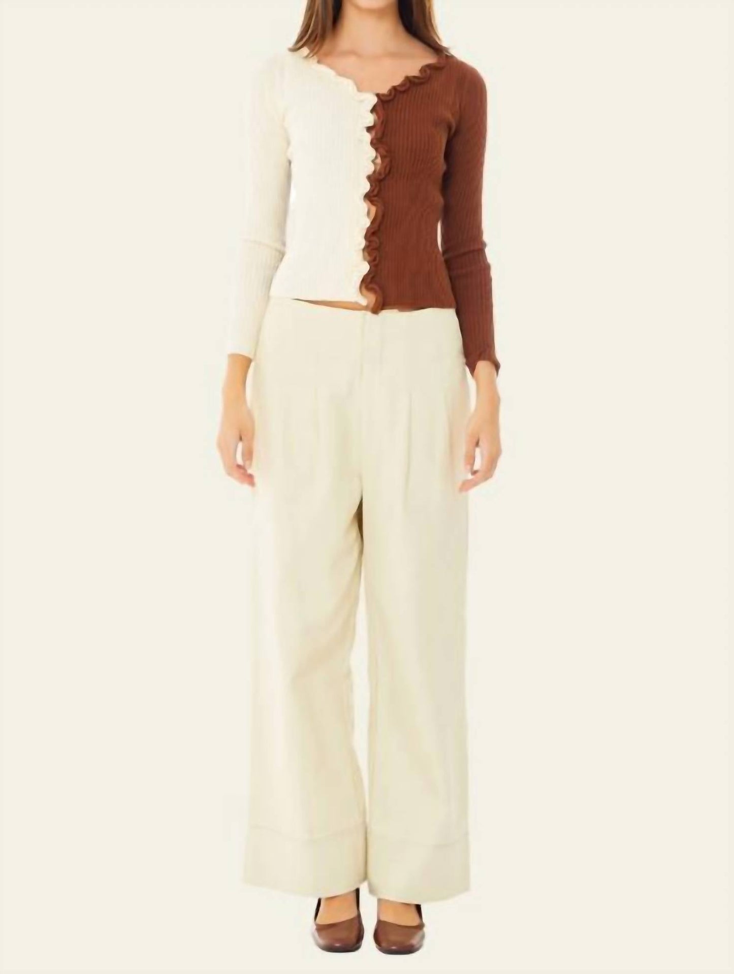 Find Me Now - Charlie Ruffle Knit Top