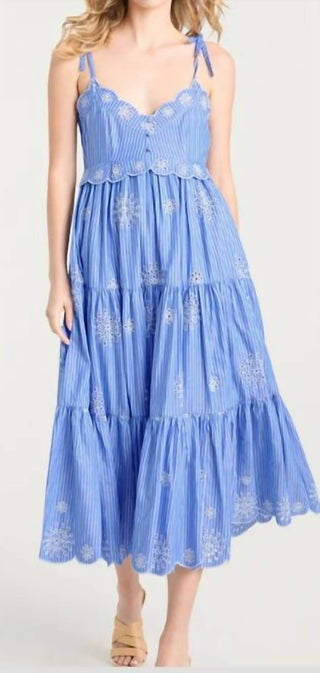 Cinq A Sept - Embroidered Stripe Darcey Dress